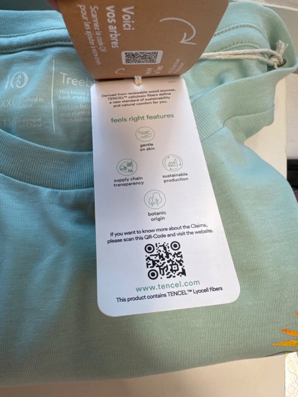 Tentree Mens Graphic Tee XXL Light Green Treeblend Sustainable New - Picture 12 of 16
